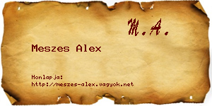 Meszes Alex névjegykártya